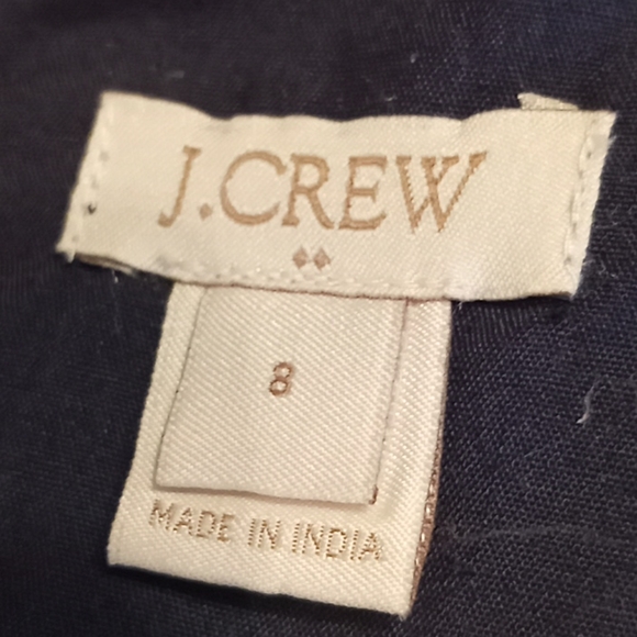 JCrew Navy Eyelet Dress With Flutter Sleeves & Scalloped Hem Sz 8 - Picture 5 of 5